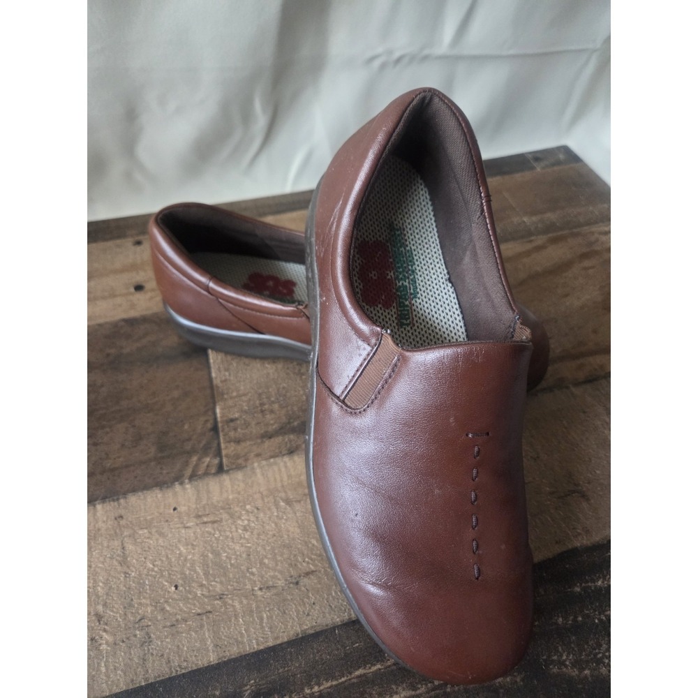 SAS Shoes Women Sz 7M Brown Leather Slip On Loafers Tripad Comfort Casual - Picture 2 of 6